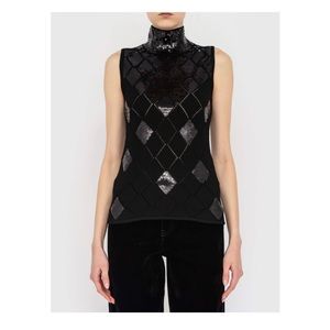 Emporio Armani sweater in diamond-patterned virgin wool with sequins